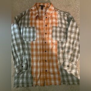 Forever 21 Orange Plaid Shirt